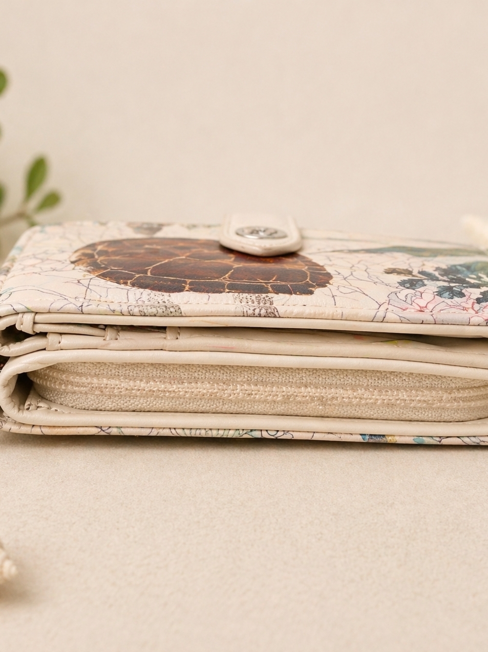 Shagwear Sea Turtle Wallet Vegan Leather Zip Around Organizer Ocean Theme - Picture 6 of 6